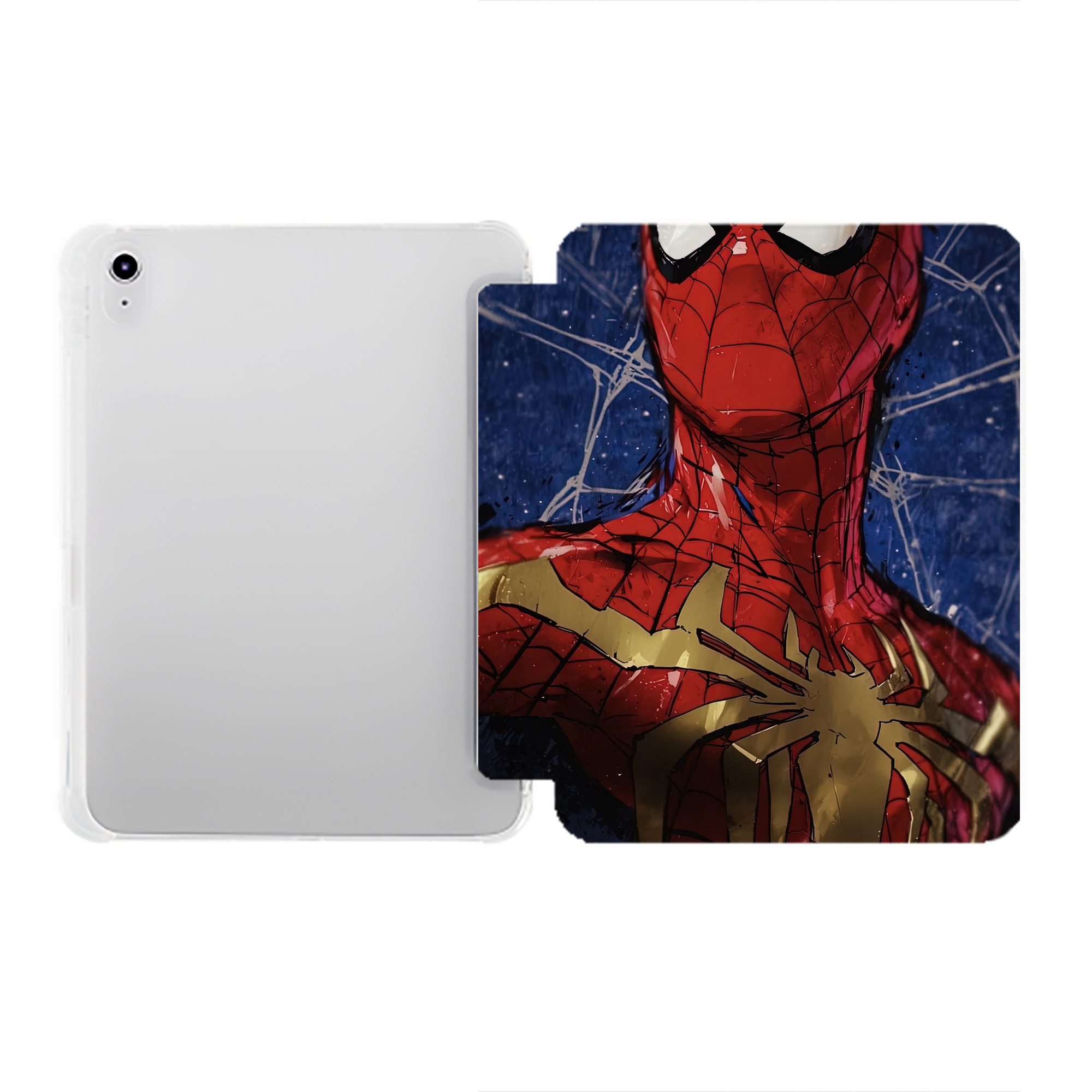 （画像用） Spider Man スパイダーマン IPad ケース ペン収納付き 三つ折りスタンド PUレザー×シリコン 対応機種9.5/10.5/10.9インチ